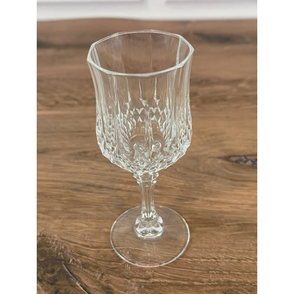 VTG PAIR (2) Cristal D'arques Verres a Pied Longchamp‎ No 5 Crystal Stemglasses